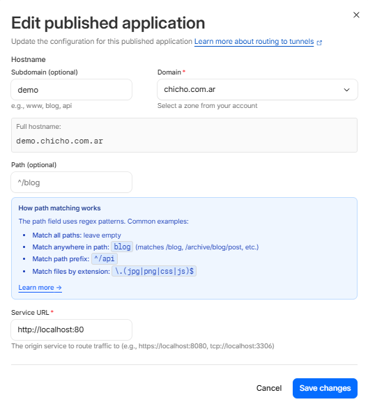 Screen Cloudflare tunnel